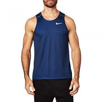 NIKE M Nk Miler Tech Tank Camiseta Sin Mangas, Hombre, Obsidian/htr/Obsidian/Reflective silv, XL