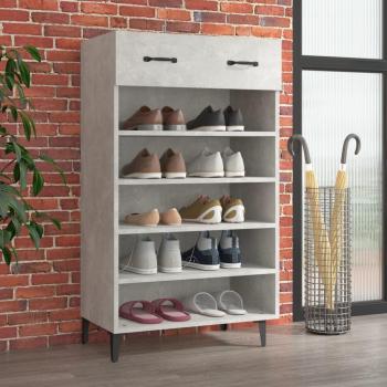 Zapatero de hormigón gris 60x35x105 cm madera multicapa