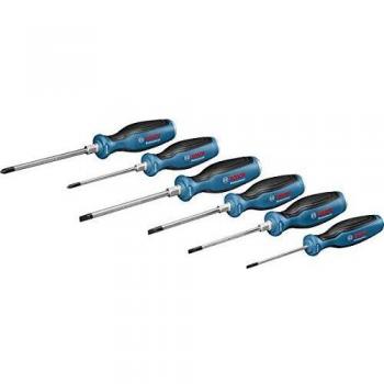 Bosch Professional Set de 6 Destornilladores (2 Phillips, 4 Planos, Empuñadura Softgrip, en Estuche)