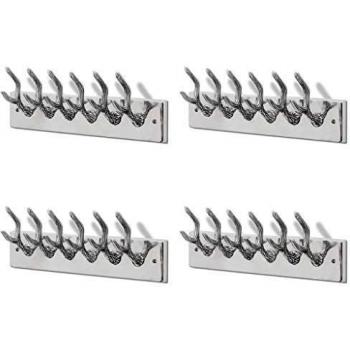vidaXL 4X Percheros Aluminio Soluciones Organización para Casa Hogar Accesorios Sombreros Abrigos Vestibulo Entrada Adecuado para Oficina Plateado