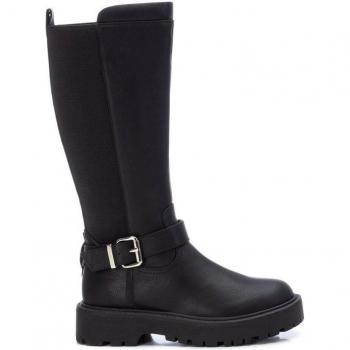 Bota Alta Niña Adorno Hebilla Cremallera Moda Hijas