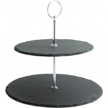 Quid Gastro Fun 2 Pisos, Pizarra, Negro, 26x26x3 cm