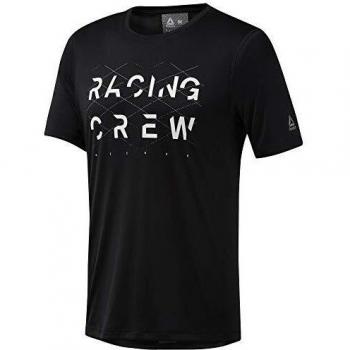 Reebok Re Run Crew tee Camiseta, Hombre, Negro, M