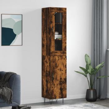 Aparador de madera contrachapada roble ahumado 34,5x34x180 cm vidaXL Marrón