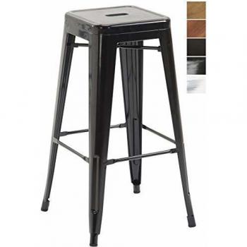 Taburete de Bar Metálico Joshua V2 Negro - Apilable, Sin Respaldo, Estilo Industrial
