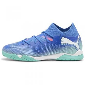 Puma Zapatillas de Fútbol Sala Future 7 Match It + Mid Jr, Unisex Adulto, Color Bluemazing White-Electric Peppermint, Talla 34.5 EU