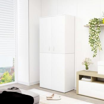 Zapatero blanco de madera multicapa 80x39x178 cm