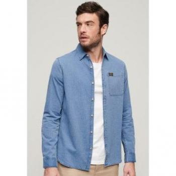 Camisa vaquera azul Superdry para hombre