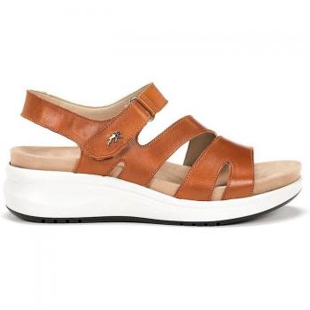 Sandalias abiertas de mujer en piel color marrón - Fluchos