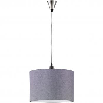 Lámpara Colgante Moderna Trio Cosinus Ø40cm, Pantalla de Tela Gris, Sin Bombilla, E27