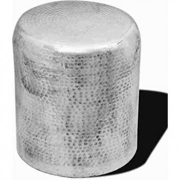 vidaXL Taburete o mesita auxiliar material aluminio modelo martillado Plateado