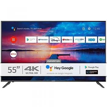 INFINITON INTV-55AF2300 – Televisor Smart TV 55 4K UHD – Android 9.0 – Google Assistant – HBBTV – 4X HDMI – 3X USB - DVB-T2/C/S2 - Modo Hotel – Clase A+