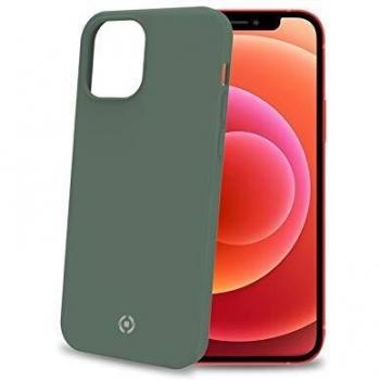 Celly Funda Verde para iPhone 12 / 12 Pro, Carcasa Protectora de Tacto Suave y Silicona TPU, Antideslizante Antigolpes y Antiarañazos