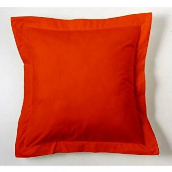 ESTELA - Funda de cojín Combi Lisos Color Ocre - Medidas 55x55+5 cm. - 50% Algodón-50% Poliéster - 144 Hilos - Acabado en pestaña