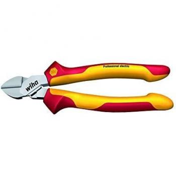 Wiha 43335 Professional Electric - Alicates de corte diagonal, color rojo y amarillo, 160 mm