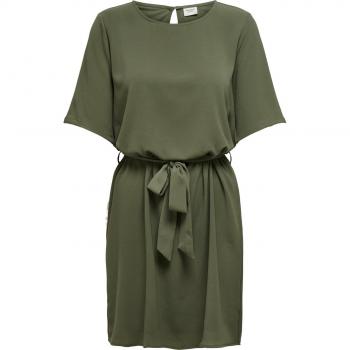 Vestido corto Amanda 2/4 Belt Verde de Jdy, con manga 2/4 y cuello redondo