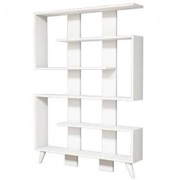 Estantería Librería Clarissa de Aglomerado de Melamina Blanco, 120x22x164 cm