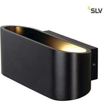 Aplique de pared SLV Ossa R7s ovalado negro mate 180 mm, max. 100W, up/down