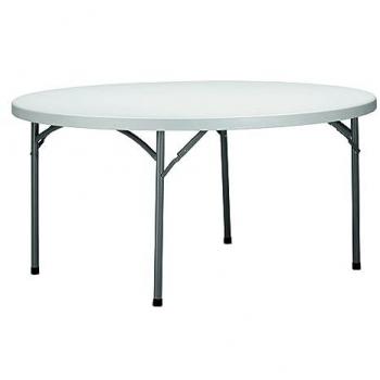 Mesa de jardín plegable Garbar Kraus Ø160 cm gris, acero, altura 74 cm