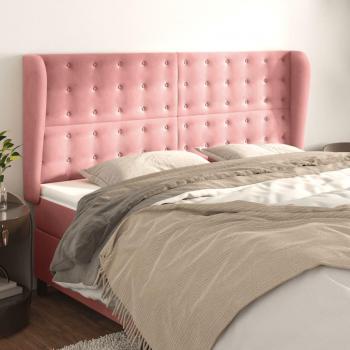 Cabecero Oreja Rosa 163x23x118/128 cm en Terciopelo
