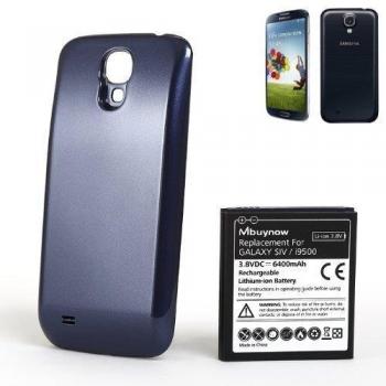 Mbuynow 6400mAh Li-ion Batería Extendida para Samsung Galaxy S4 i9500 con la Contraportada Azul Oscuro