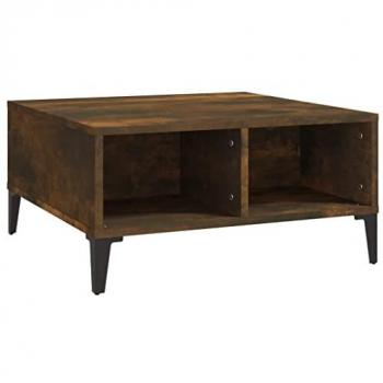 Mesa de centro madera de ingeniería roble ahumado 60x60x30 cm