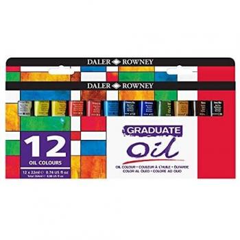 Set de Pinturas al Óleo Daler Rowney Graduate - 12 Tubos de 22ml en Colores Asortidos