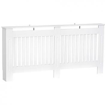 Cubre Radiadores de MDF Blanco para Salón, Dormitorio y Pasillo 172x19x81 cm