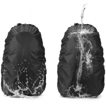 Dricar 2 * Fundas Cubiertas de mochila Protector de Lluvia Impermeable, Cubierta Impermeable para Mochila 35L y 45L - Negro