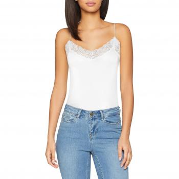 Object Objleena Lace Singlet Noos, Camiseta sin Mangas para Mujer, Blanco White, 38