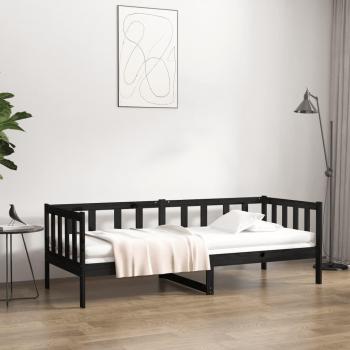 Sofá cama de madera maciza de pino negro 90x190 cm