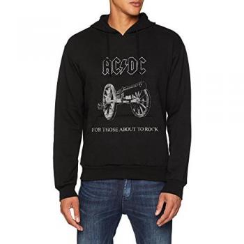 AC/DC About to Rock Hoodie for Men, Black, X-Large