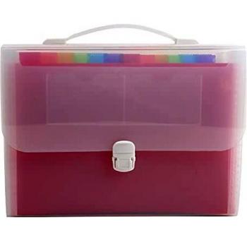 Clasificador maletín con asa Crystal - 33x29 cm - 24 compartimentos - Exacompta