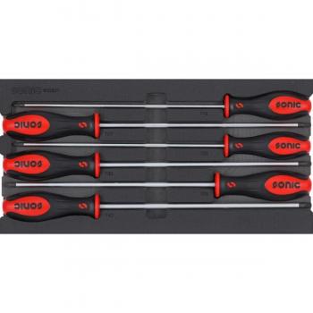 Módulo de herramientas SONIC 600627 con 6 insertos Torx extra largos (T15, T20, T25, T27, T30, T40) para carro de herramientas