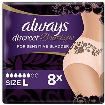 Always Discreet Boutique Underwear Incontinence Pants, Large, Pack of 8 Underwear