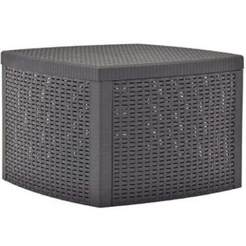 Mesa auxiliar de plástico color moca 54x54x36.5 cm