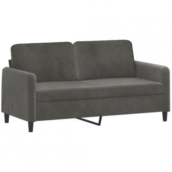 140 cm Dark Grey Velvet 2-Seater Sofa
