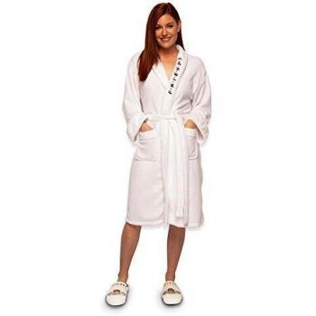 FRIENDS Ladies Bathrobe Central Perk - Albornoz de forro polar para mujer, Blanco, Talla única para Hombre