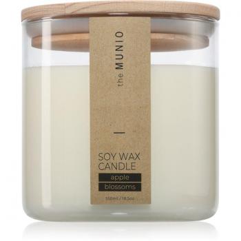 Munio Apple Blossom Scented Candle with Wooden Wick 550 ml