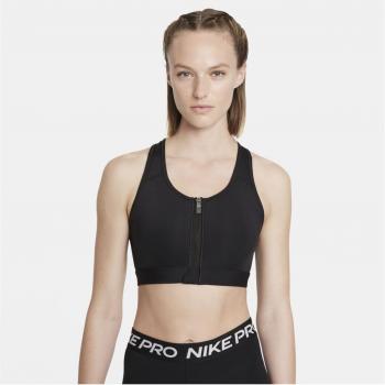 Nike Sujetador Deportivo Dri-FIT Swoosh Negro - Talla XS, con tecnología Dri-FIT para mantener la transpirabilidad y comodidad durante el ejercicio, diseño de cierre frontal con cremallera, soporte medio ideal para actividades deportivas