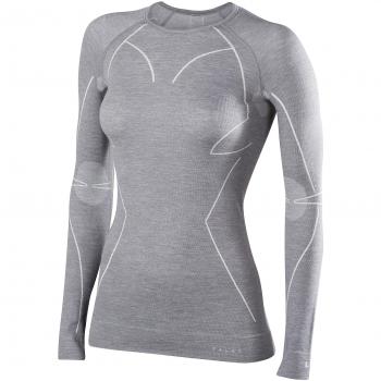 Camiseta de Manga Larga Falke Wool-Tech para Mujer Gris