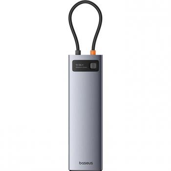 Baseus Metal Gleam Series 11-Port USB-C Hub with HDMI, VGA, USB 3.0, USB 2.0, PD, and RJ45 - Space Grey