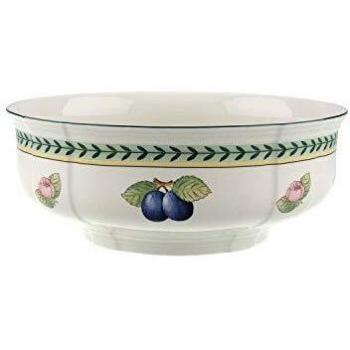 Villeroy & Boch French Garden Fleurence Round Salad Bowl, Premium Porcelain, White/Multicoloured, 25 cm