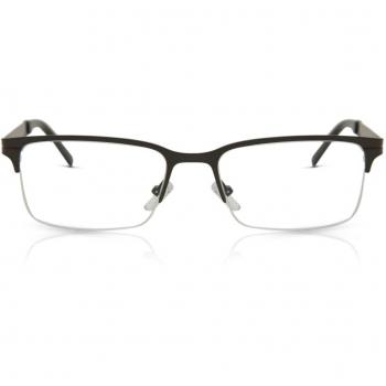 Gafas Anti-Azules Rectangulares Semi Sin Armazón Metálicas Grises para Hombre - SmartBuy Collection