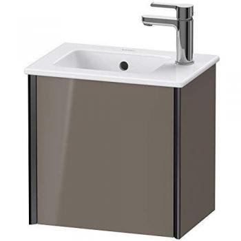 Mueble Bajo Lavabo Suspendido Duravit XViu 4024, 41x29x40cm, Negro Mate con Puerta Izquierda y Frontal Gris Flanelle Brillante