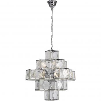 Colgante Glacier Acero dulce Cromo 7 bombillas 56cm