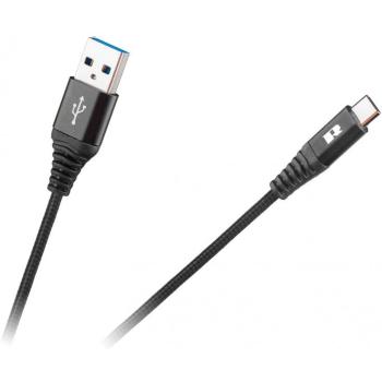 Cable USB tipo C REBEL 100 cm carga rápida negro