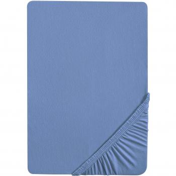 biberna 77866/256/388 Jersey-elastic sábana bajera ajustable, certificado Öko-Tex Standard 100, 120 x 200 cm a 130 x 220 cm aprox, color: azul