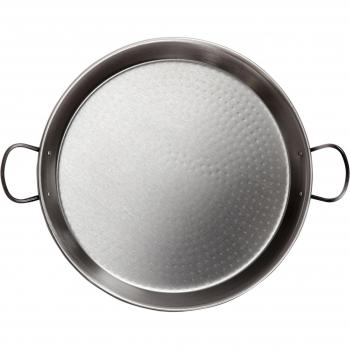 Paellera de Acero Pulido para Inducción y Vitrocerámica, 38cm - Capacidad para 8 Personas, Marca Vaello La Valenciana
