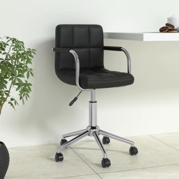 Silla de oficina giratoria de cuero sintético negro vidaXL